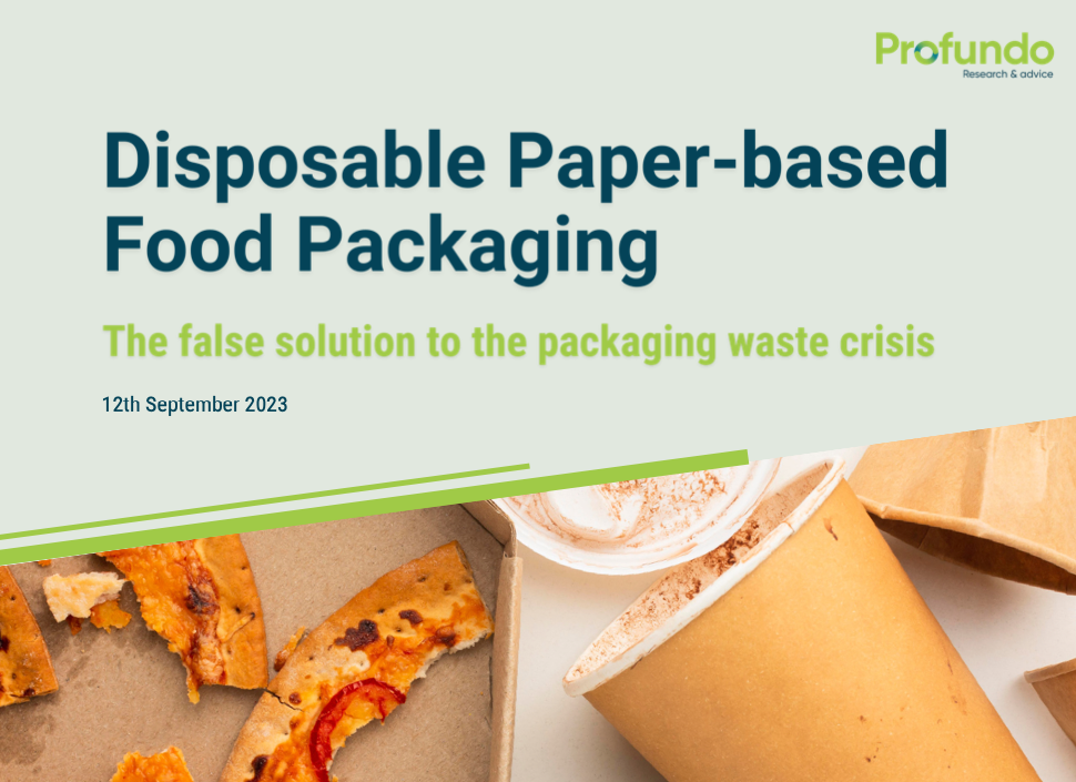 Disposable paper-based food packaging graphic